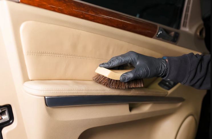 leather doorpad cleaning